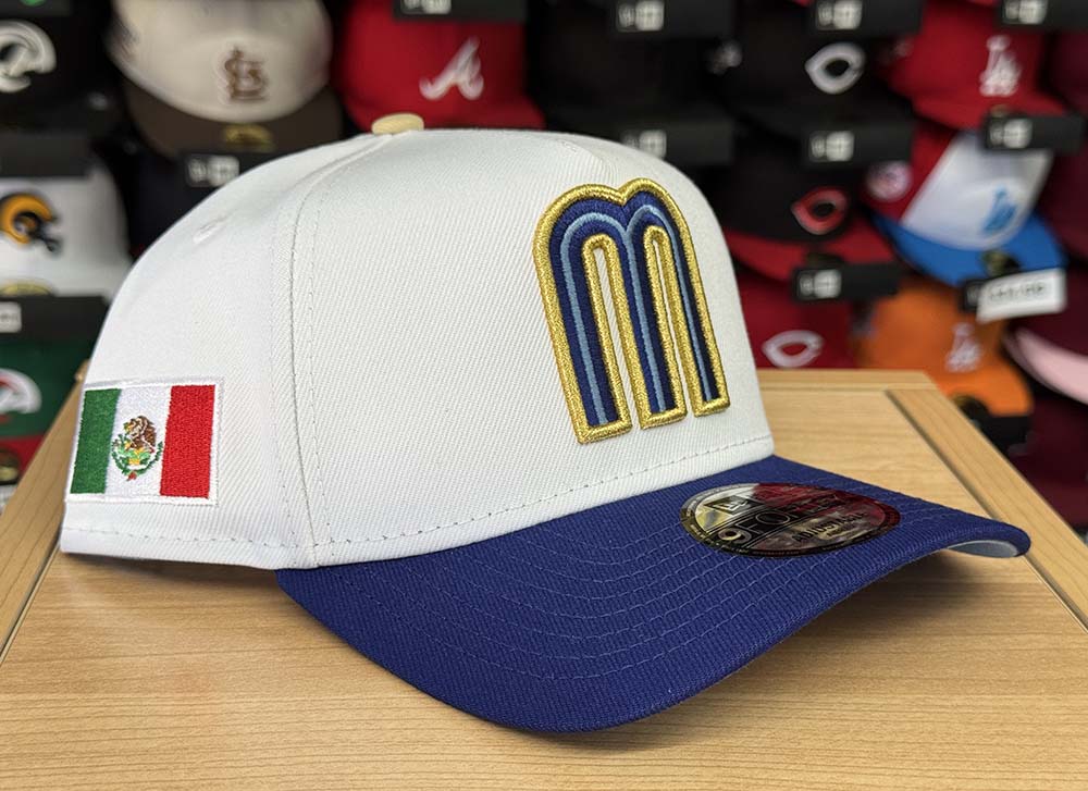 Mexico Snapback 9Forty New Era A-Frame Mexico Flag Patch Chrome Blue Hat Cap Sky UV - THE 4TH QUARTER
