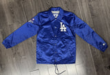 Los Angeles Dodgers Mens Jacket Starter Button Down Ice Cube Satin Coaches Blue - THE 4TH QUARTER