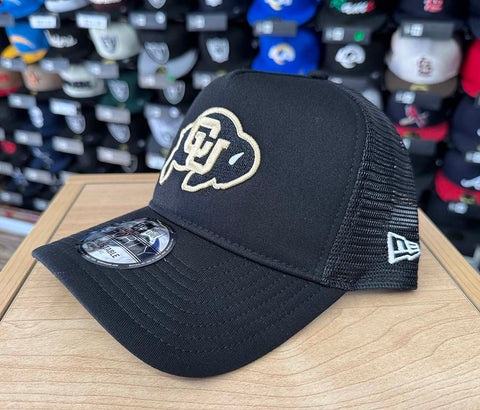 Colorado Buffaloes Snapback New Era 9Forty A-Frame Mesh Trucker Black Cap Hat