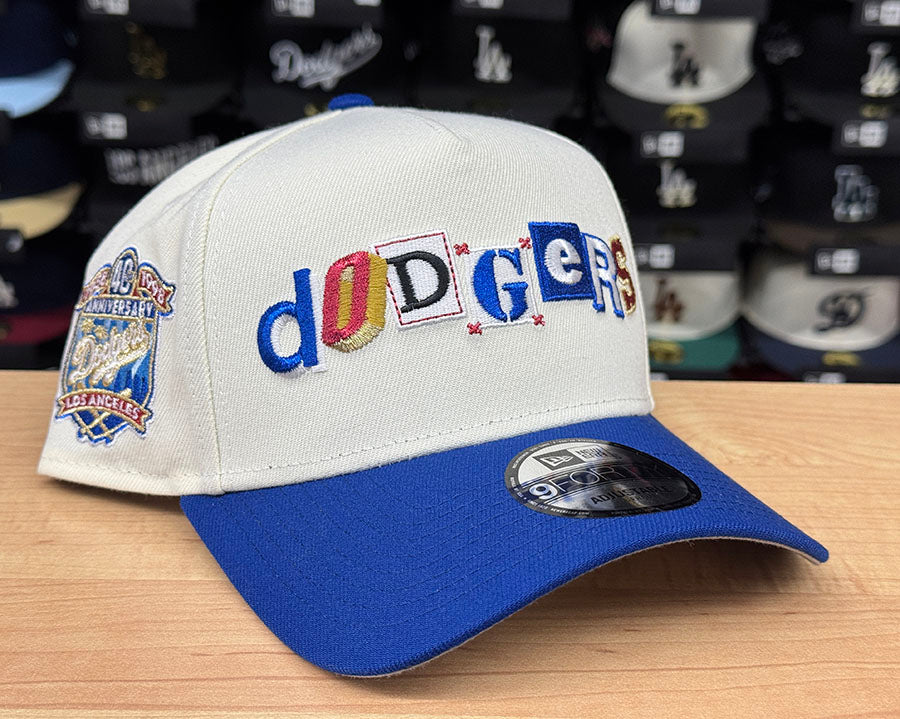 Los Angeles Dodgers Snapback 9Forty New Era A-Frame 40th Anni Ransom Hat Cap Chrome Blue - THE 4TH QUARTER