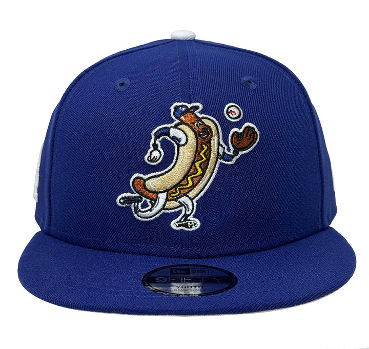 Los Angeles Dodgers Youth Snapback New Era 9Fifty Mascot Dodger Dog Cap Hat Blue - THE 4TH QUARTER
