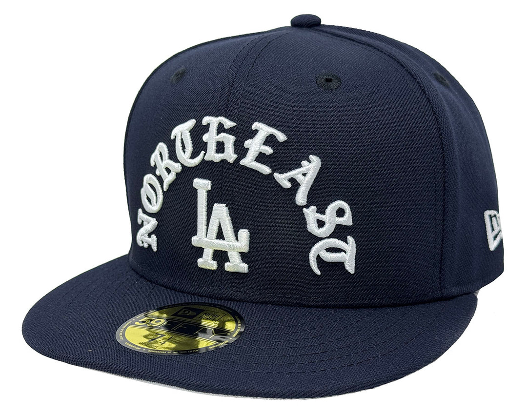 Los Angeles Dodgers Fitted New Era 59Fifty Gothic Northeast LA Navy Cap Hat Grey UV - THE 4TH QUARTER