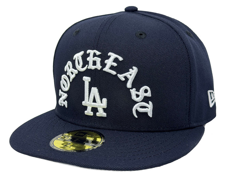 Los Angeles Dodgers Fitted New Era 59Fifty Gothic Northeast LA Navy Cap Hat Grey UV - THE 4TH QUARTER