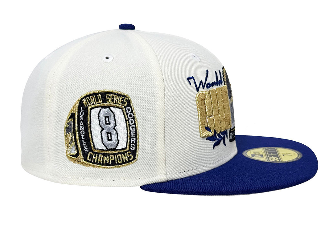 Los Angeles Dodgers Fitted New Era 59Fifty 2024 World Series Parade Chrome Blue Cap Hat Grey UV - THE 4TH QUARTER