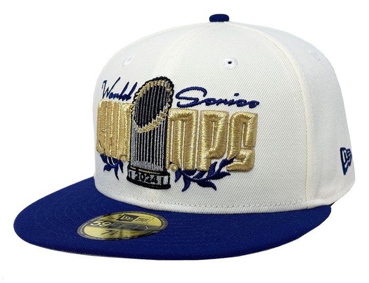 Los Angeles Dodgers Fitted New Era 59Fifty 2024 World Series Parade Chrome Blue Cap Hat Grey UV - THE 4TH QUARTER