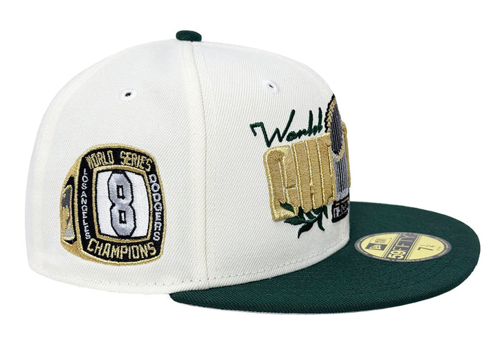 Los Angeles Dodgers Fitted New Era 59Fifty 2024 World Series Parade Chrome Green Cap Hat Grey UV - THE 4TH QUARTER
