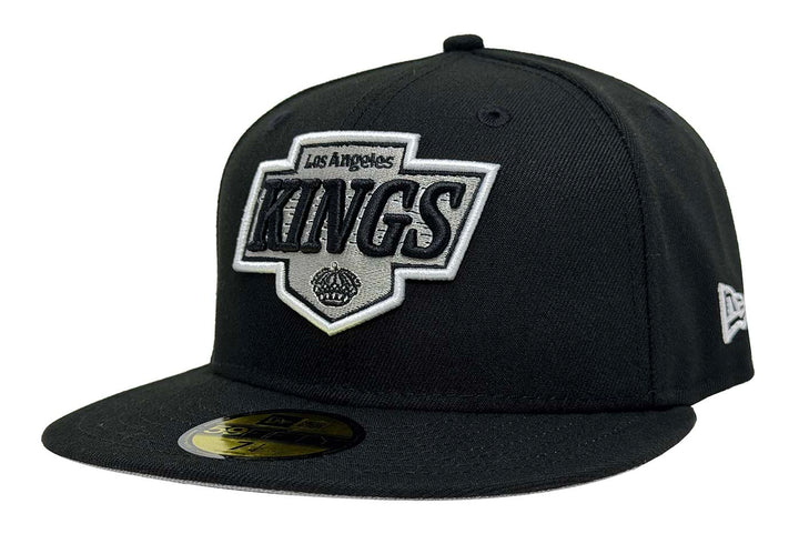 Los Angeles Kings Fitted New Era 59Fifty Throwback Logo Cap Hat Black - THE 4TH QUARTER