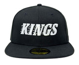 Los Angeles Kings Fitted New Era 59Fifty Motion Black Cap Hat Grey UV
