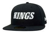Los Angeles Kings Fitted New Era 59Fifty Motion Black Cap Hat Grey UV