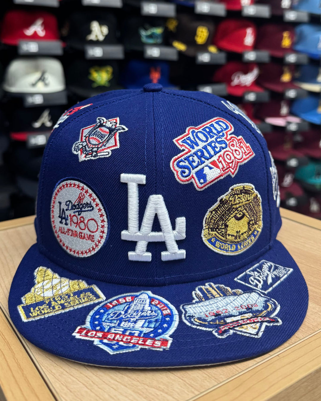 Los Angeles Dodgers Fitted New Era 59FIFTY All Over Blue Cap Hat - THE 4TH QUARTER