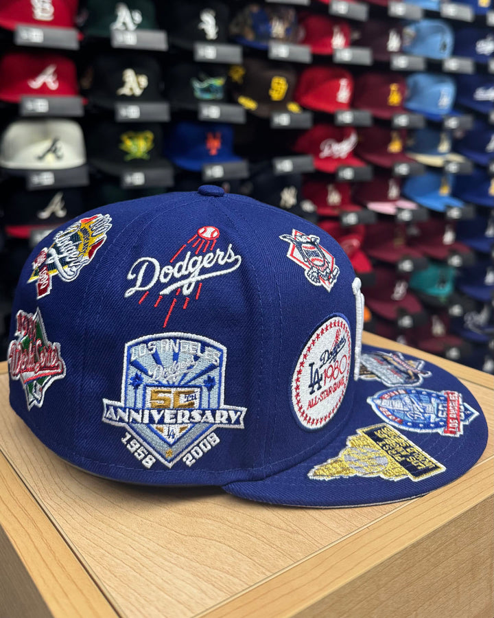 Los Angeles Dodgers Fitted New Era 59FIFTY All Over Blue Cap Hat - THE 4TH QUARTER