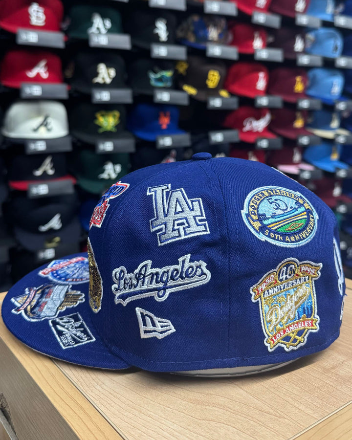 Los Angeles Dodgers Fitted New Era 59FIFTY All Over Blue Cap Hat - THE 4TH QUARTER