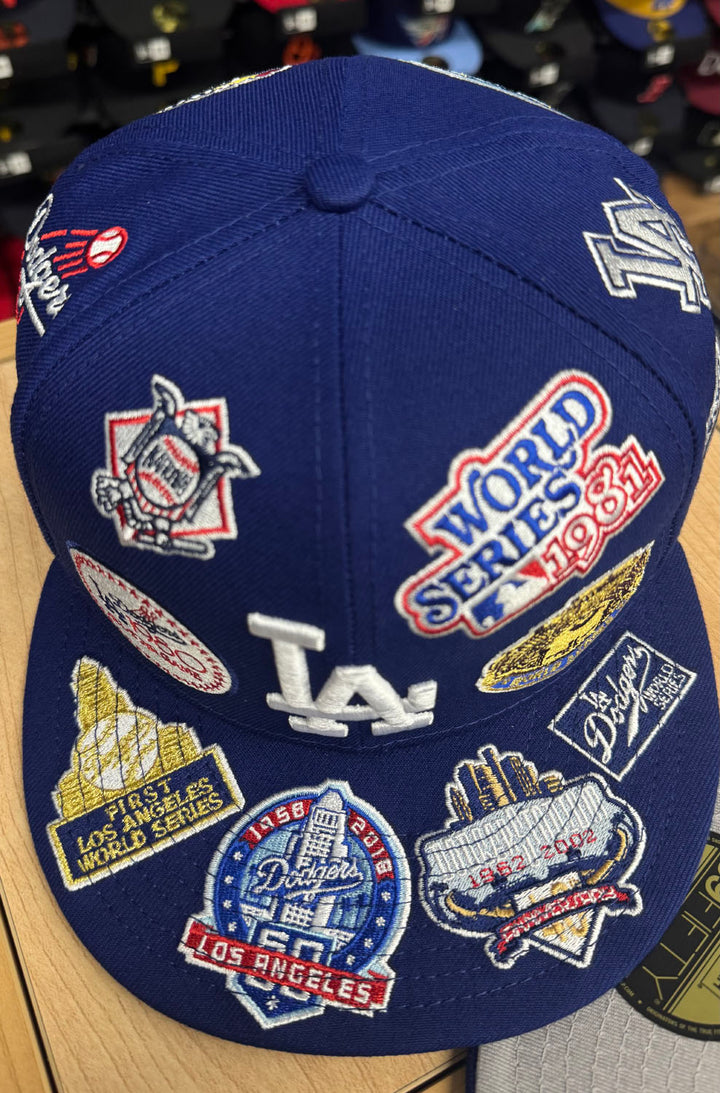 Los Angeles Dodgers Fitted New Era 59FIFTY All Over Blue Cap Hat - THE 4TH QUARTER