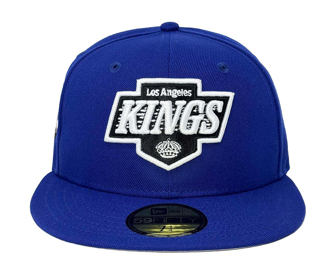 Los Angeles Kings Fitted New Era 59Fifty 25th Anniversary Cap Hat Royal Blue Grey UV - THE 4TH QUARTER