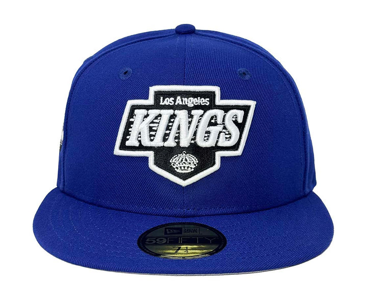 Los Angeles Kings Fitted New Era 59Fifty 25th Anniversary Cap Hat Royal Blue Grey UV - THE 4TH QUARTER