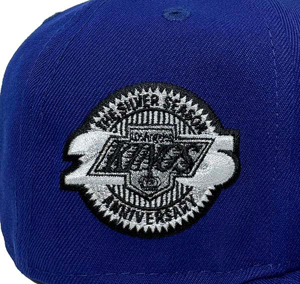 Los Angeles Kings Fitted New Era 59Fifty 25th Anniversary Cap Hat Royal Blue Grey UV - THE 4TH QUARTER