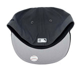 Los Angeles Dodgers Kids Fitted 59Fifty New Era White Logo Storm Black Cap Hat Grey UV