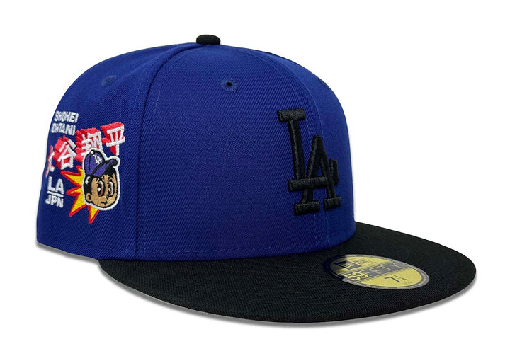 Los Angeles Dodgers Fitted New Era 59Fifty Ohtani Pop Art Blue Black Cap Hat Grey UV - THE 4TH QUARTER