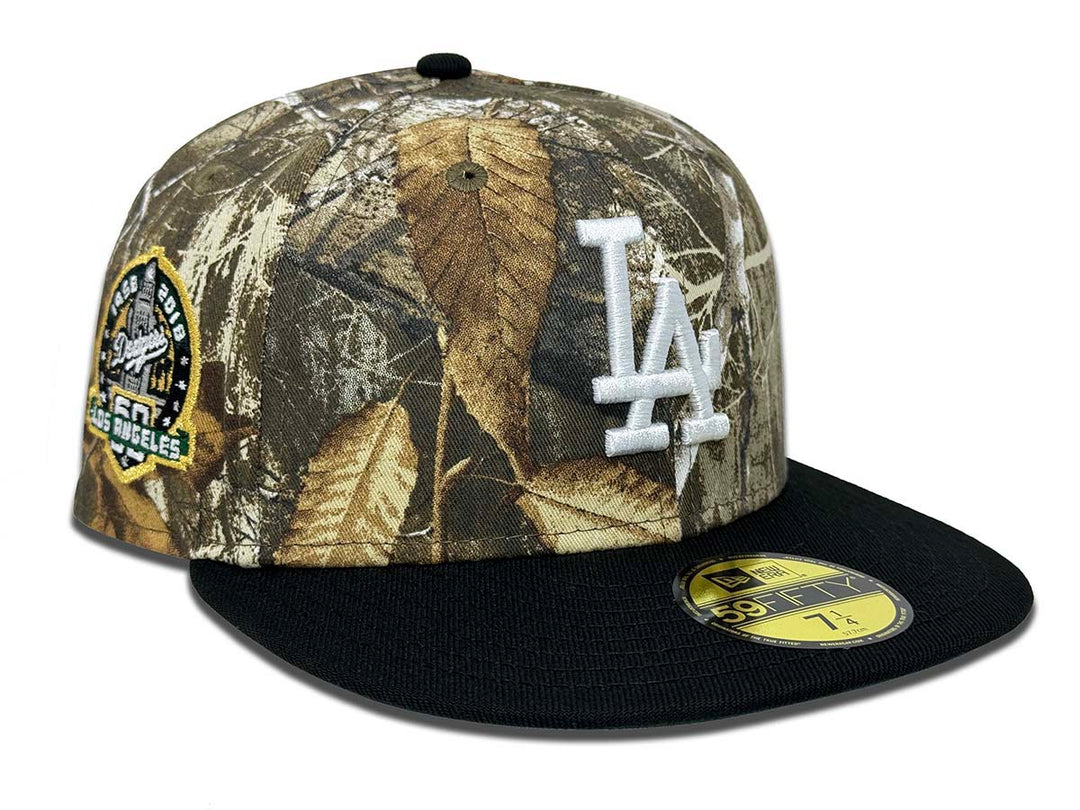 Los Angeles Dodgers New Era 59Fifty 60th Anni Realtree Black Fitted Hat Cap Green UV - THE 4TH QUARTER