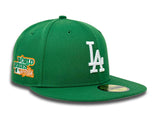 Los Angeles Dodgers Fitted New Era 59FIFTY 1981 World Series Kelly Green Cap Hat Grey UV