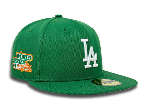Los Angeles Dodgers Fitted New Era 59FIFTY 1981 World Series Kelly Green Cap Hat Grey UV