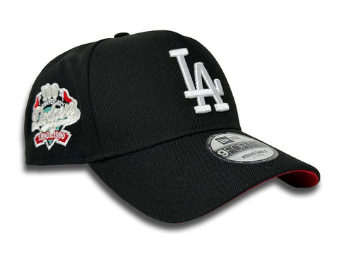 Los Angeles Dodgers Snapback 9FORTY New Era A-Frame 100th Anni Black Cap Hat Red UV