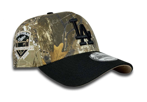 Los Angeles Dodgers Snapback 9FORTY New Era A-Frame 50th Anni Realtree Black Cap Hat Camel UV