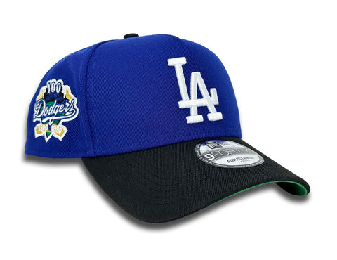 Los Angeles Dodgers Snapback 9FORTY New Era A-Frame 100th Anni Blue Black Cap Hat Green UV