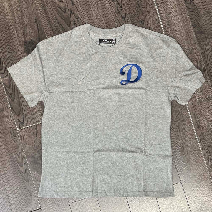 Los Angeles Dodgers Mens T-Shirt Pro Standard Old English Wingspan Grey Tee