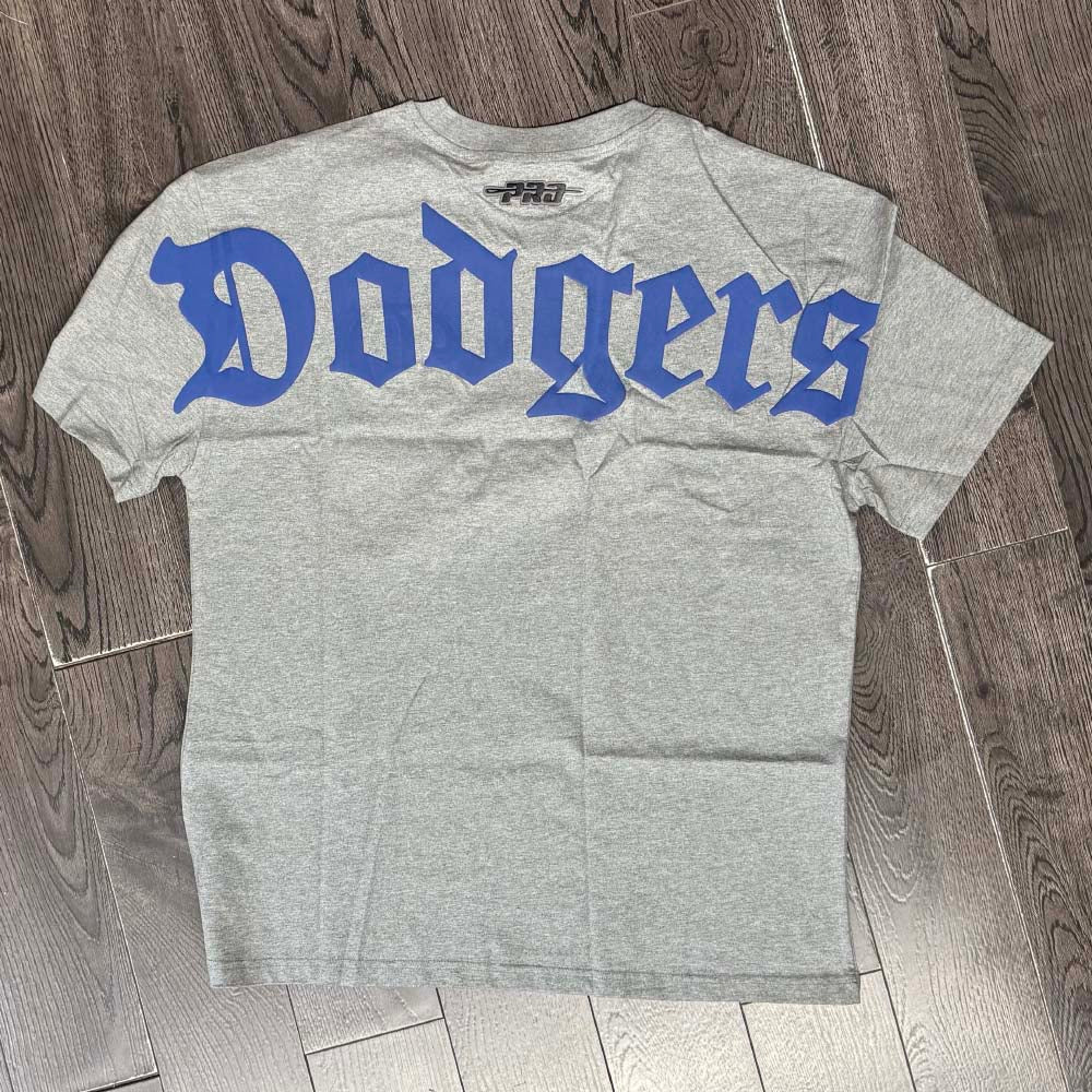 Los Angeles Dodgers Mens T-Shirt Pro Standard Old English Wingspan Grey Tee