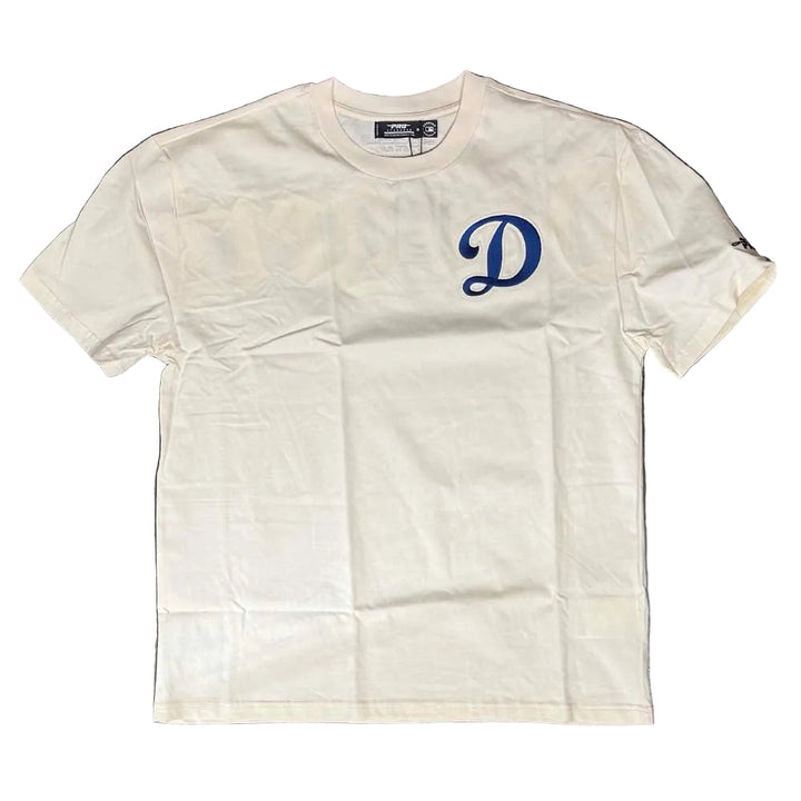 Los Angeles Dodgers Mens T-Shirt Pro Standard Old English Wingspan Eggshell Tee