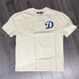 Los Angeles Dodgers Mens T-Shirt Pro Standard Old English Wingspan Eggshell Tee