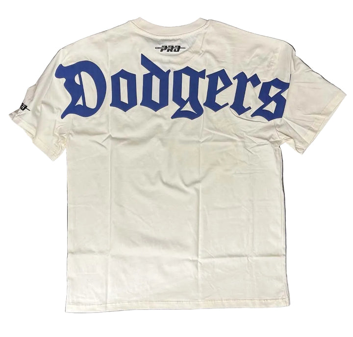 Los Angeles Dodgers Mens T-Shirt Pro Standard Old English Wingspan Eggshell Tee