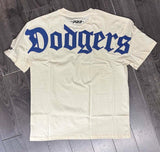 Los Angeles Dodgers Mens T-Shirt Pro Standard Old English Wingspan Eggshell Tee