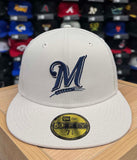 Milwaukee Brewers Fitted New Era 59Fifty Stone Ocean Cap Hat Grey UV