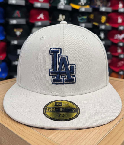 Los Angeles Dodgers Fitted New Era 59Fifty Stone Ocean Cap Hat Grey UV