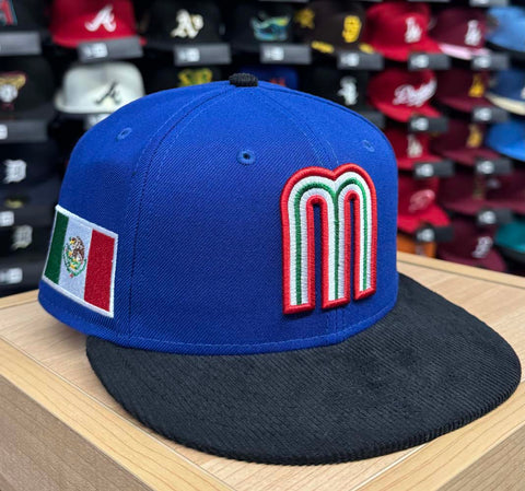 Mexico Snapback New Era 9FIFTY Mexico Flag Royal Black Corduroy Cap Hat