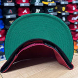Los Angeles Dodgers Fitted New Era 59Fifty A-Frame Burgundy Yellow Logo USC Hat Cap Green UV