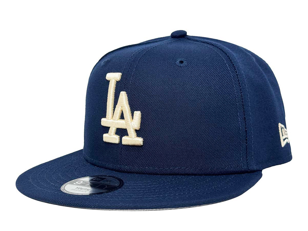 Los Angeles Dodgers Youth Snapback New Era 9Fifty Ivory Logo Ocean Blue Cap Hat - THE 4TH QUARTER