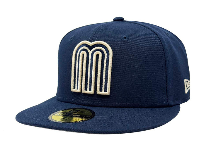 Mexico Fitted New Era 59FIFTY Cap Hat Mexico Flag Patch Ocean Blue - THE 4TH QUARTER