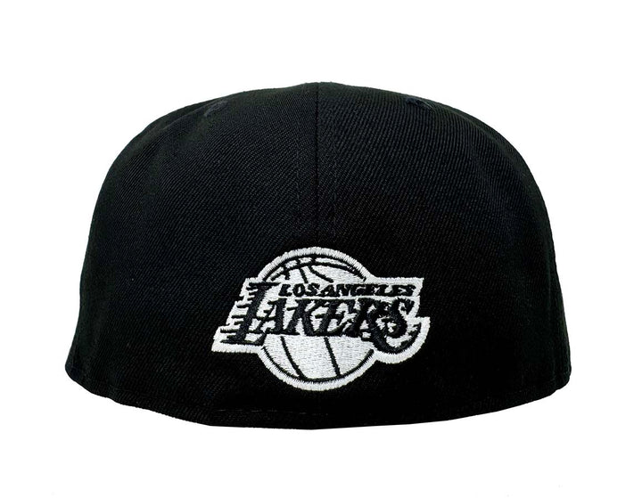 Lakers Fitted New Era 59Fifty LA Logo Black White Cap Hat Grey UV - THE 4TH QUARTER