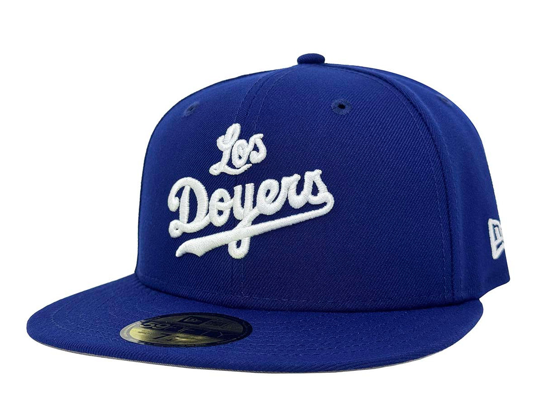 Los Angeles Dodgers Fitted New Era 59Fifty Los Doyers Blue Hat Grey UV - THE 4TH QUARTER