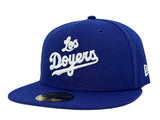Los Angeles Dodgers Fitted New Era 59Fifty Los Doyers Blue Hat Grey UV