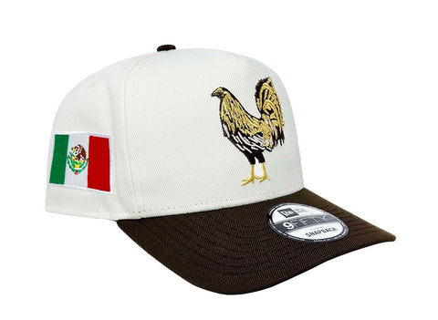 Mexico Snapback 9Fifty New Era A-Frame Rooster Chrome Brown Cap Hat Grey UV