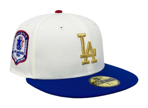 Los Angeles Dodgers Fitted New Era 59Fifty 1984 Olympic Chrome Blue Hat Green UV