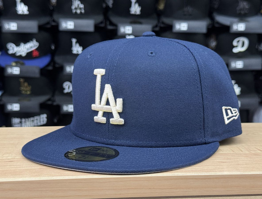 Los Angeles Dodgers Fitted New Era 59FIFTY Logo Cap Hat Ocean Blue Grey UV - THE 4TH QUARTER