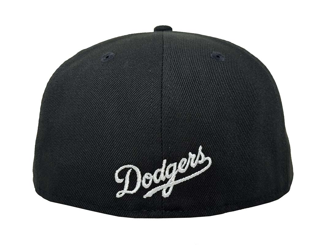 Dodgers Fitted New Era 59FIFTY Day of the Dead Sugar Skull Black Cap Hat Grey UV - THE 4TH QUARTER