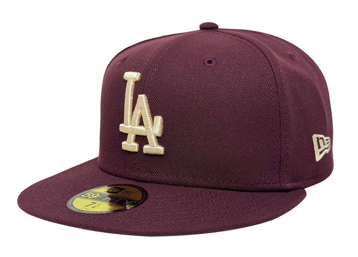 Los Angeles Dodgers New Era 59Fifty Ivory Logo 84 Olympic Maroon Fitted Green UV - THE 4TH QUARTER