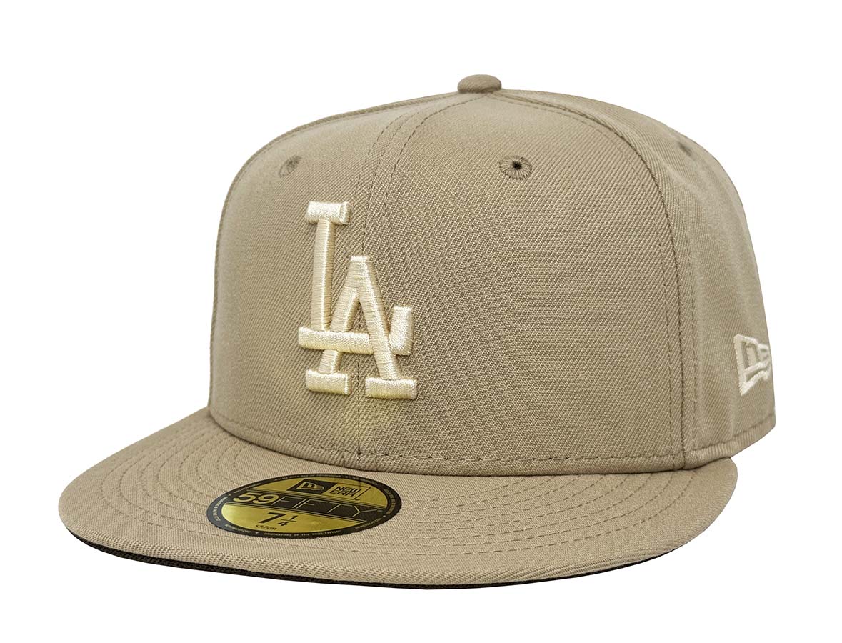 Los Angeles Dodgers Fitted 59FIFTY New Era Ivory Logo Camel