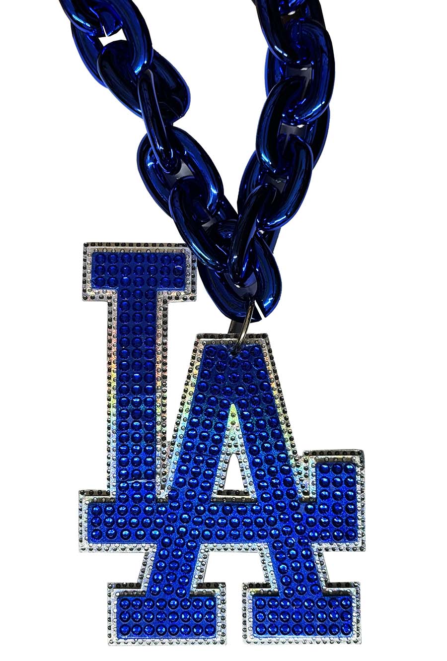 Los Angeles Dodgers Fan Big Chain 3D Foam Bling Blue Necklace - THE 4TH QUARTER